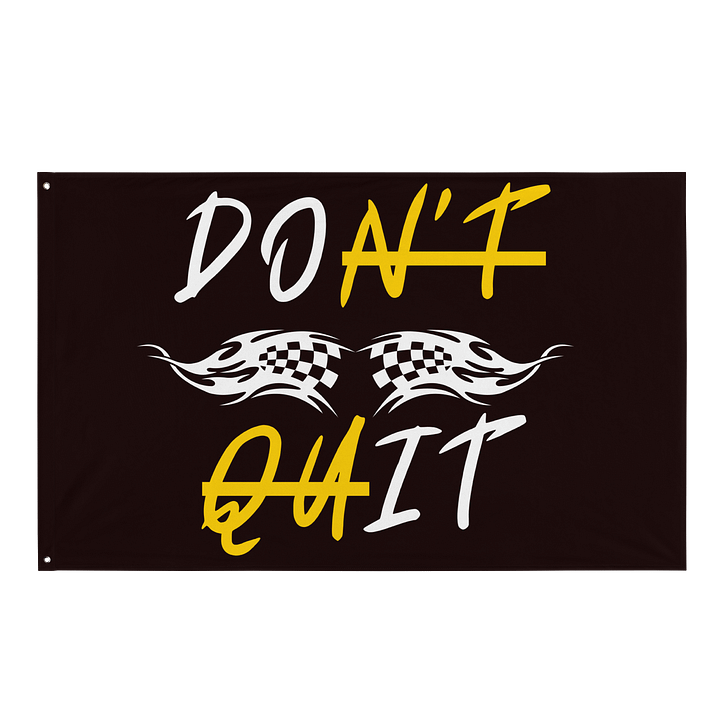 DON'T QUIT Neon Yellow All-Over Print Flag product image (2)