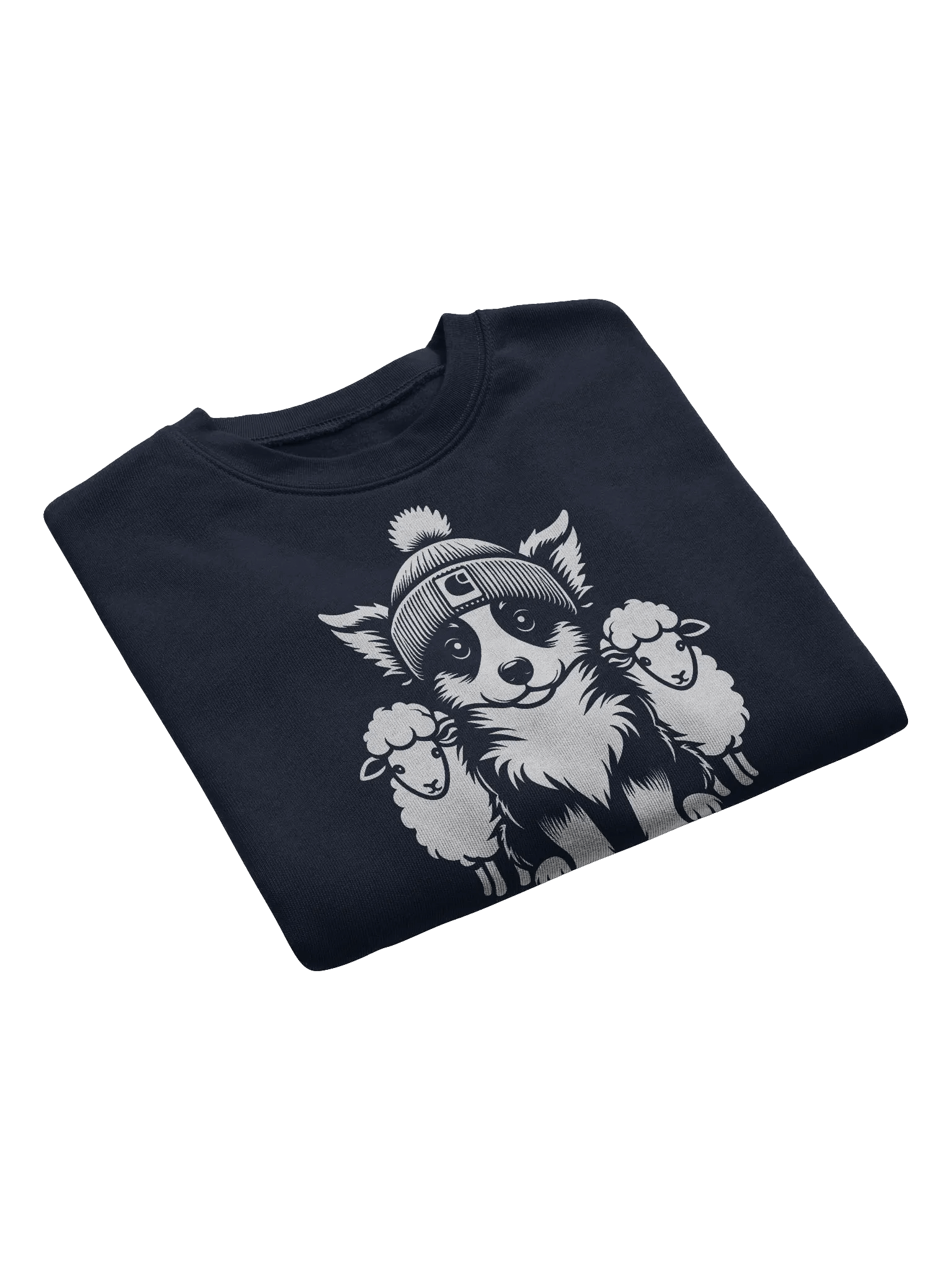 Cute Border Collie with Sheep Women's Fleece Crop Sweatshirt product image (3)