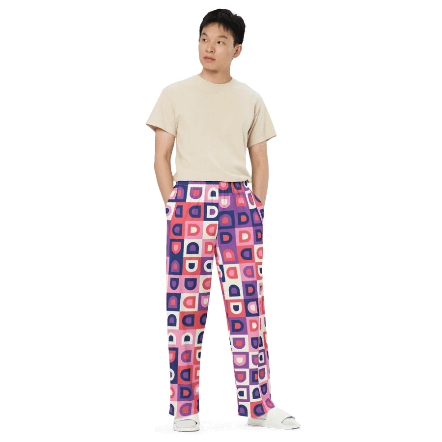 BUIII Retro Geometric: Amethyst Dawn Wide-Leg Pants product image (6)