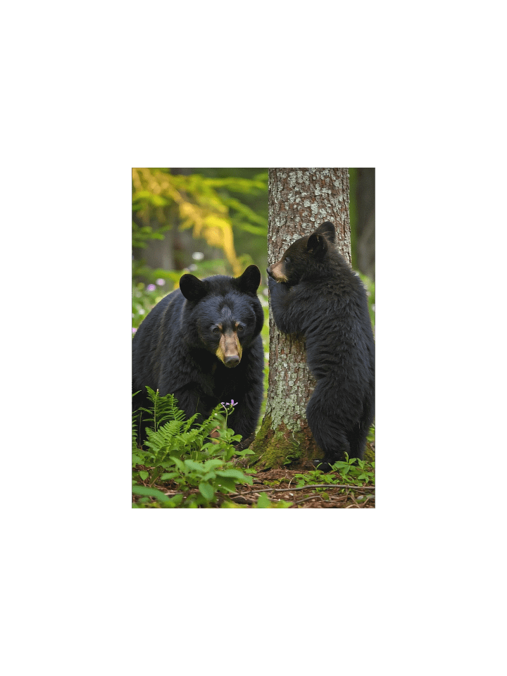 Forest Fun - Black Bears Hide and Seek Poster product image (10)