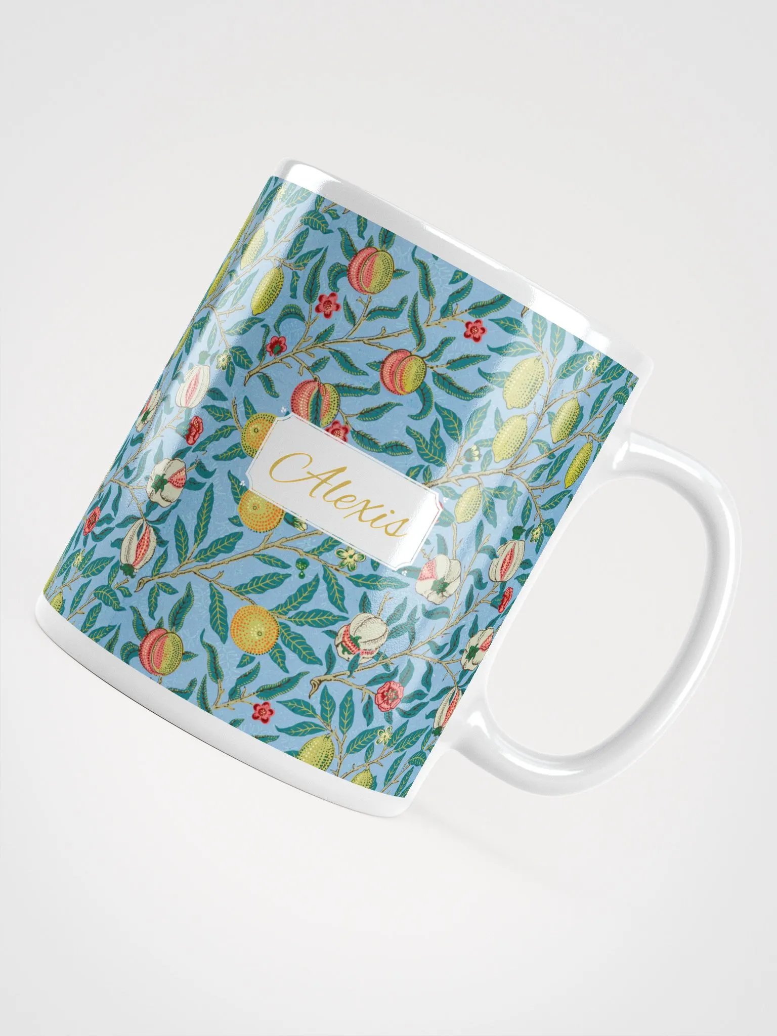 Personalized Four Fruits Pattern White Glossy Mug product image (4)