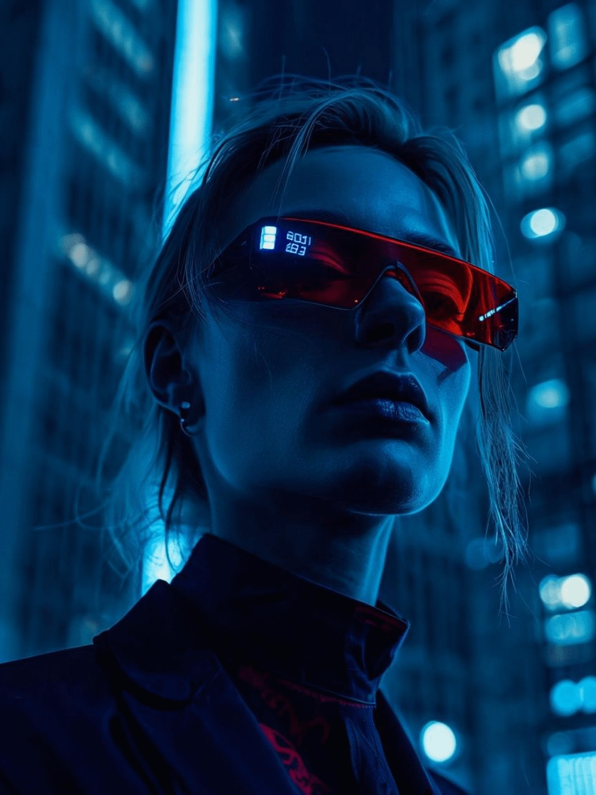 Cyberpunk Visionary Red Sunglasses Poster product image (1)