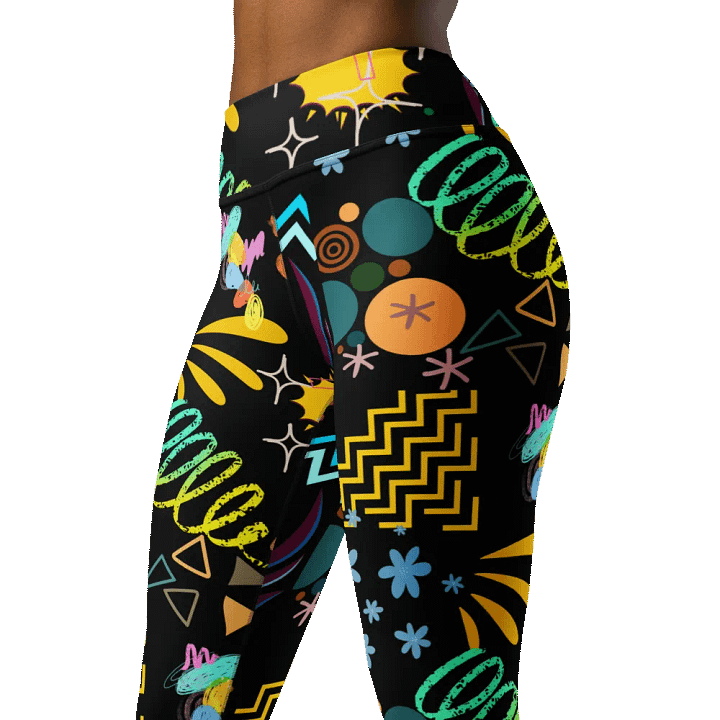 Neon Dream High-Waist Yoga Leggings - Psychedelic Geometric Patterns product image (1)