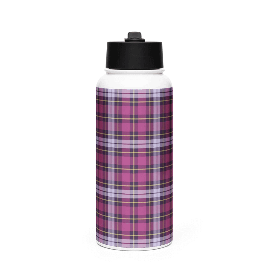 Bright Purple Plaid Water Bottle product image (4)