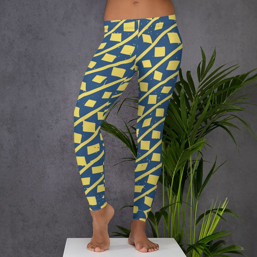 Dynamic Yellow Geometric Movement Leggings product image (5)