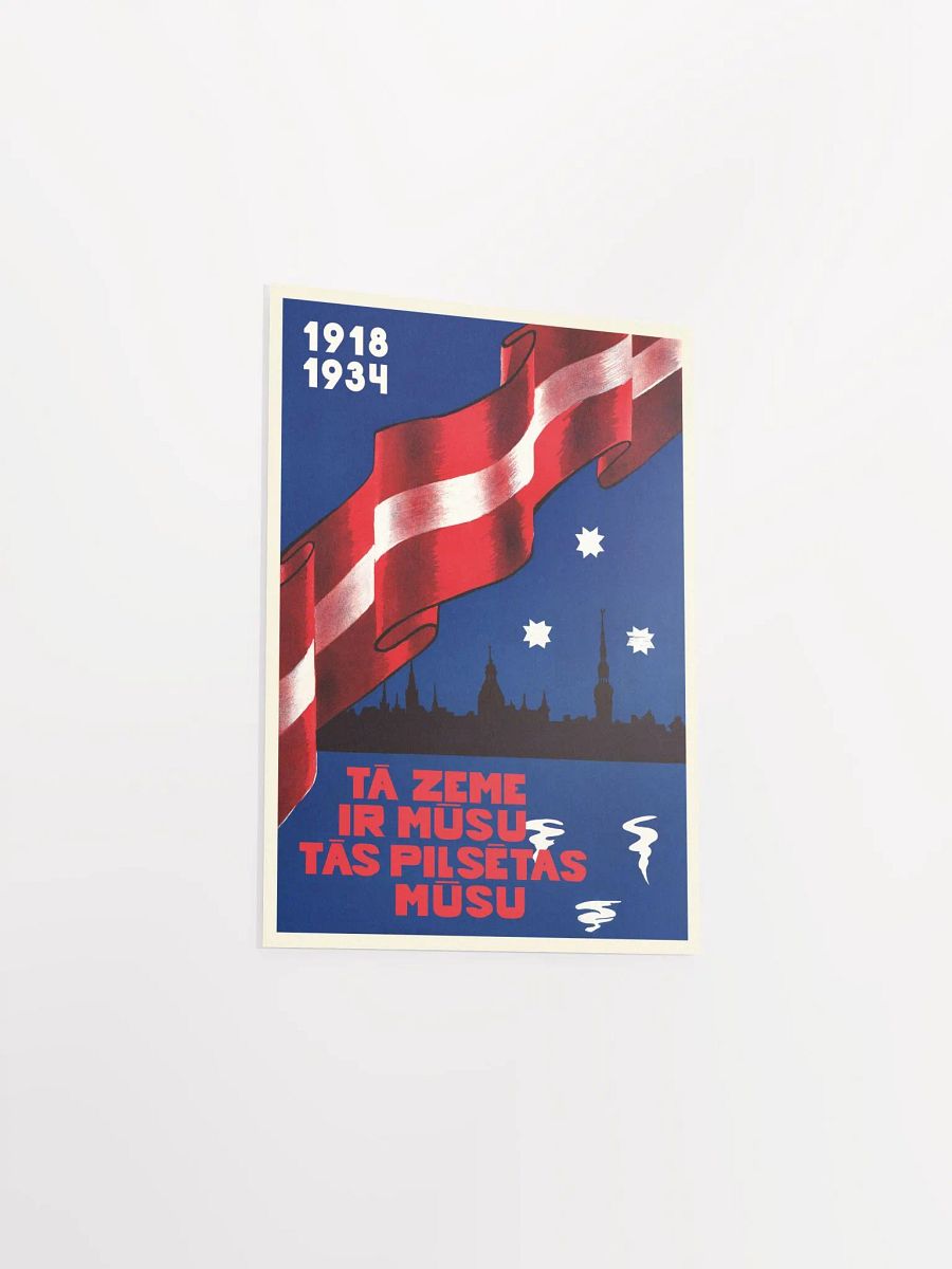 Latvia retro poster, Riga, 1930 — retro vintage travel poster, retro travel wall art, propaganda poster, patriotic product image (8)