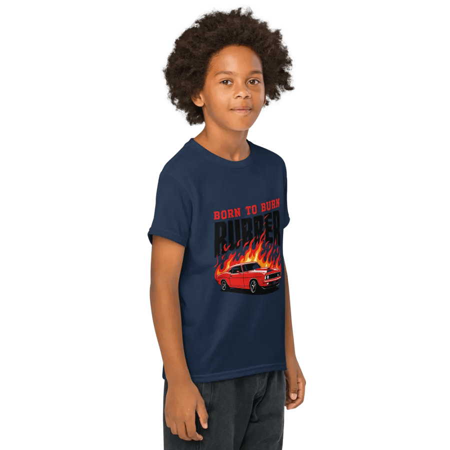 Flaming Muscle Car Youth Sports Tee product image (15)