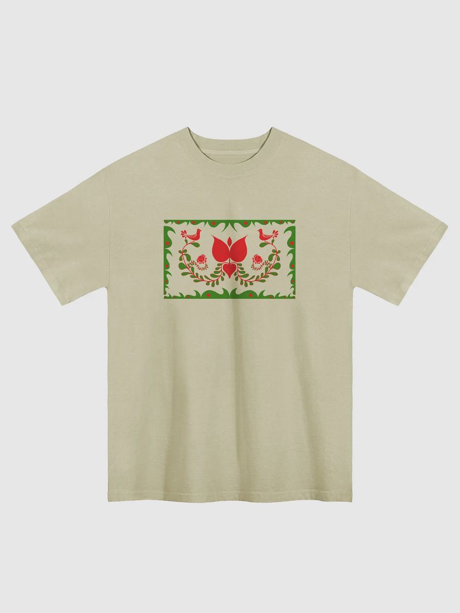 Hungarian Floral Bird Design Oversized T-Shirt product image (1)