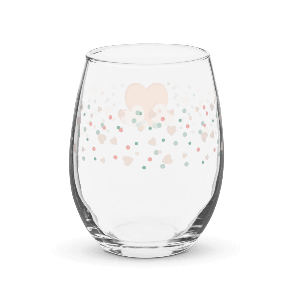 Simply Peachy Hearts and Dots Wine Glass product image (2)