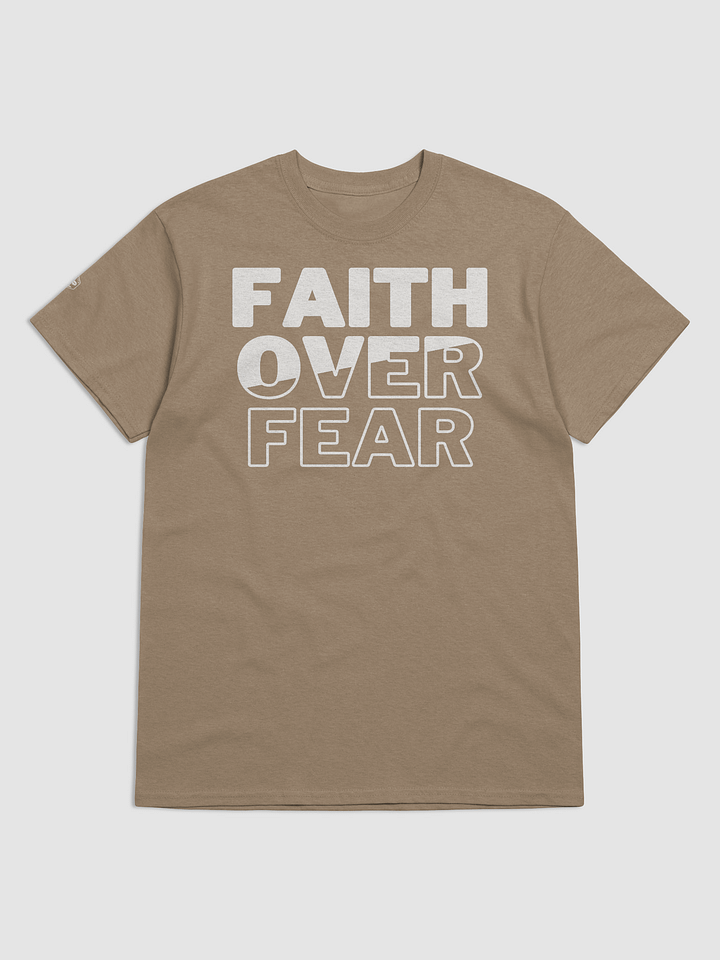 Faith Over Fear Unisex Black Heavy Cotton Tee | Inspirational Graphic T-Shirt product image (2)
