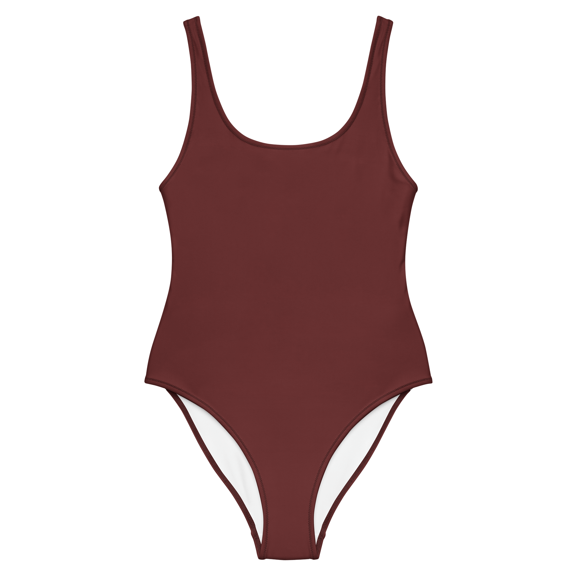 Auburn Red Brown Solid Color Retro Inspired Women's One Piece Swimsuit product image (1)