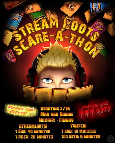Streamloots Scare-A-Thon
Wuuuzzzaahhh everyone! From Monday through Friday 9am to 10pm EST I will be enduring a trial of a mo...