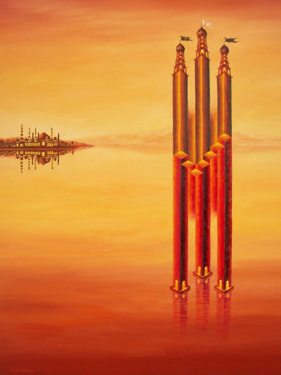 "3 Towers 7 Stairs" Painting by Deni Je product image (1)