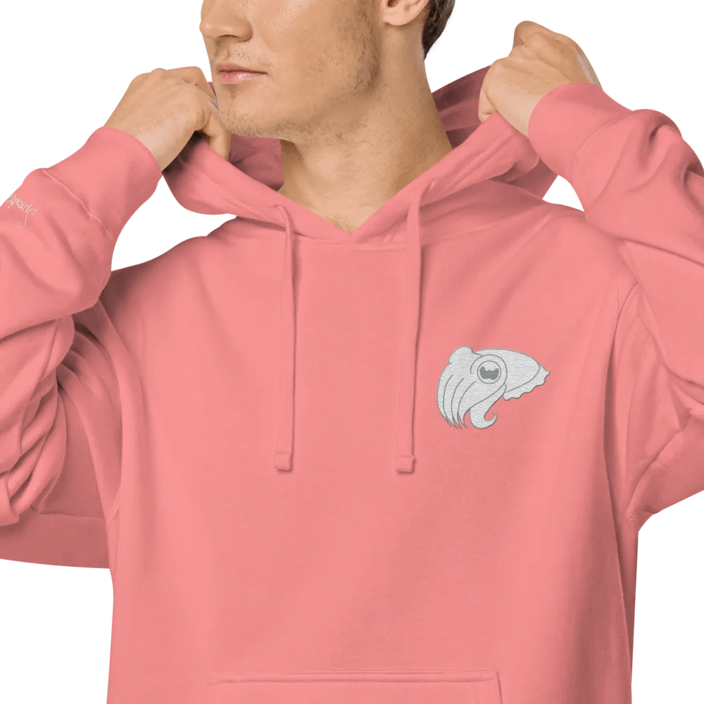 Cuttlefish small front SproutsieSprout hoodie - little print - white and gray embroidery product image (69)