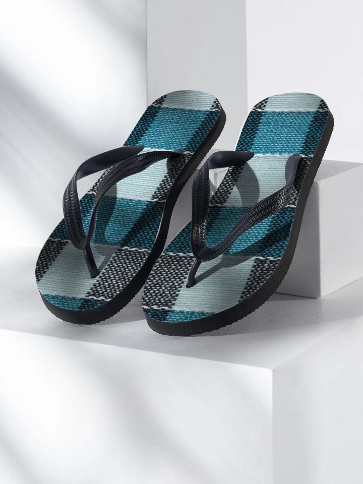 Marine Plaid Flip Flops product image (2)