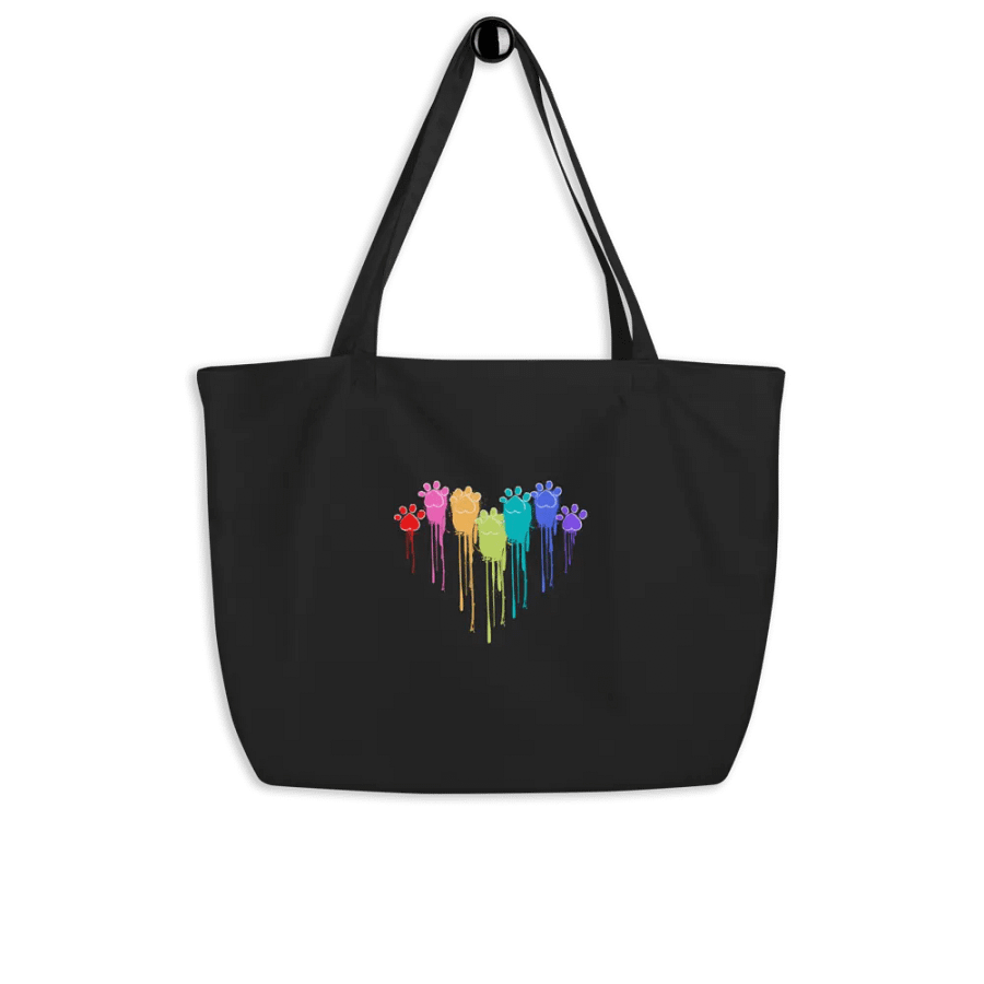 Rainbow Dog Paw Prints Eco Tote product image (4)