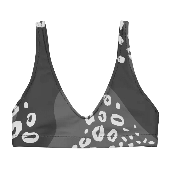 Grey Leopard Wave Recycled Bikini Top product image (1)