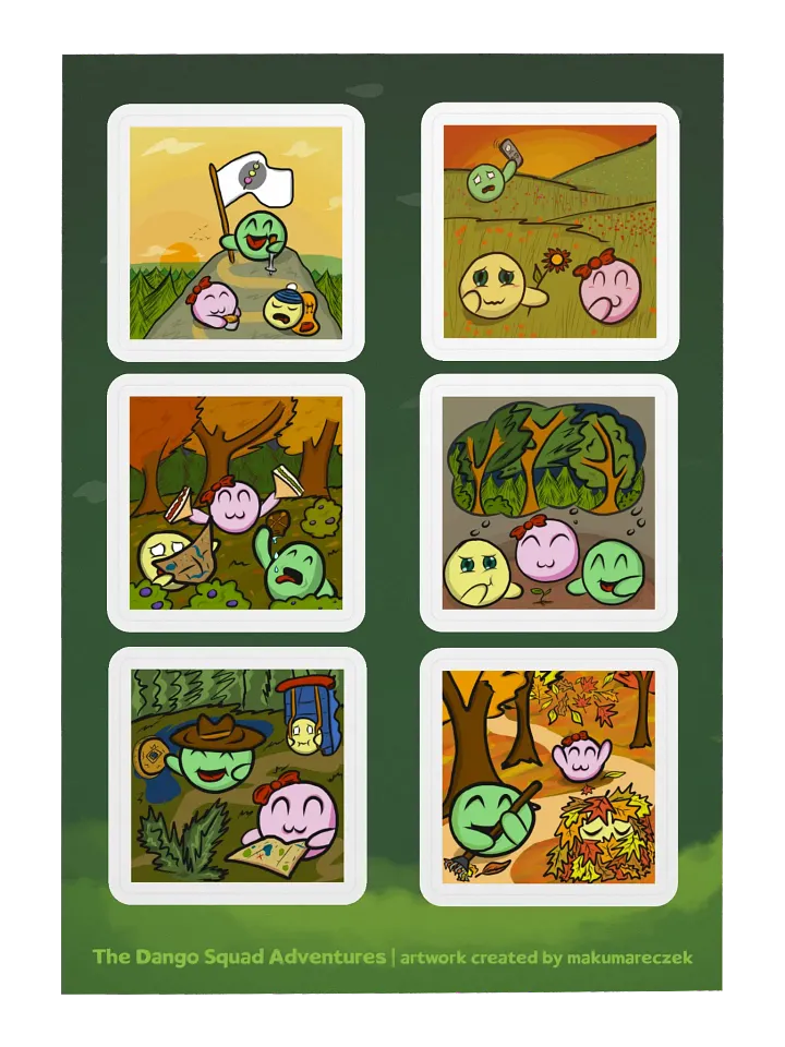 Dango Drawtober Outdoor set - Kiss Cut Sticker Sheet product image (1)