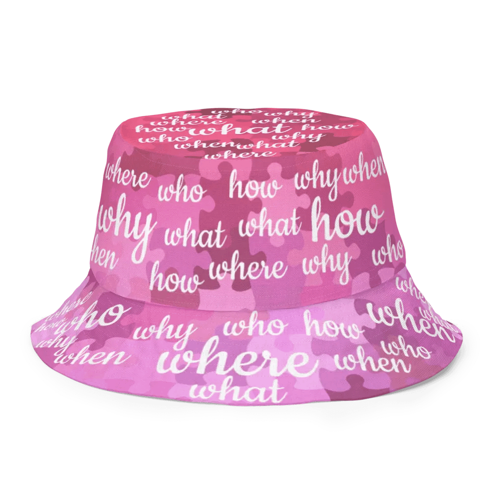 How Puzzling Pink Reversible Bucket Hat product image (2)