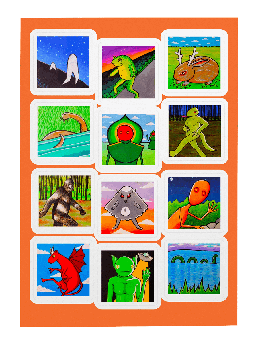 Cryptids individuals sticker sheet product image (3)