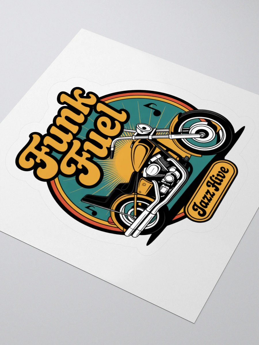 Funk Fuel Retro Motorcycle Sticker – 70s Vintage Biker Groove Decal product image (7)