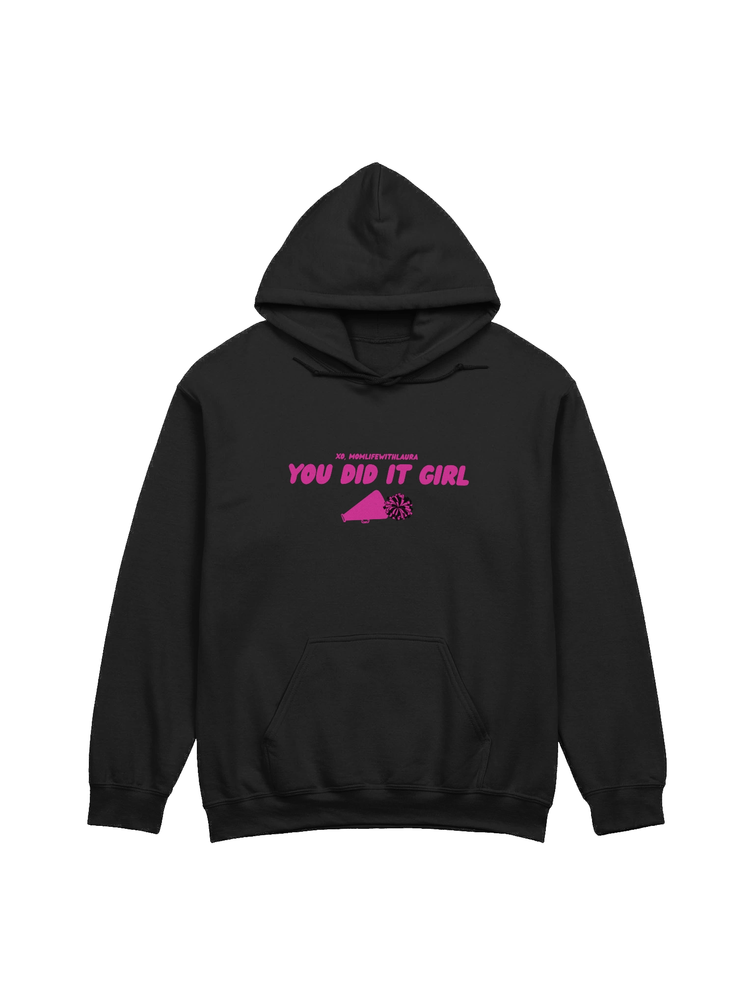 You Did it Girl Cheer Hoodie - Black/Hot Pink product image (1)