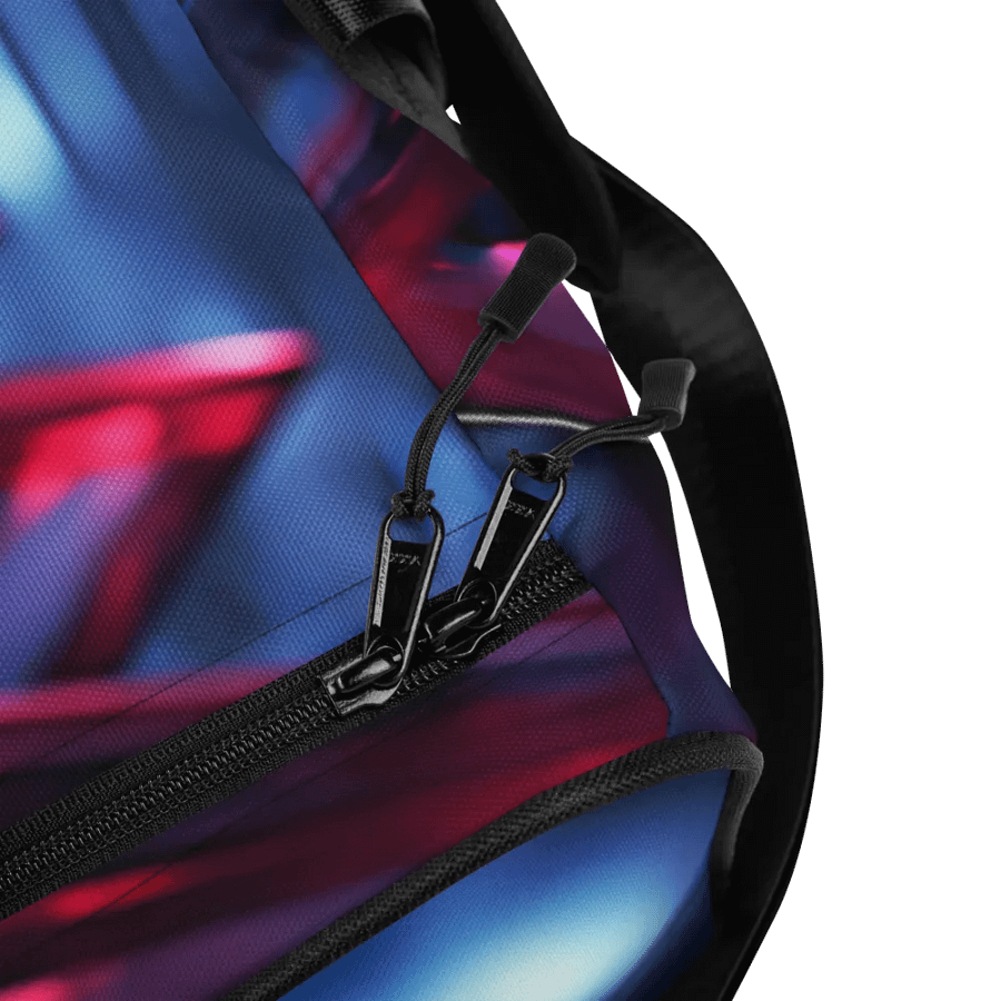 Blue/Pink All-Over Print Duffle Bag : Luigi & Ariel Logo product image (10)