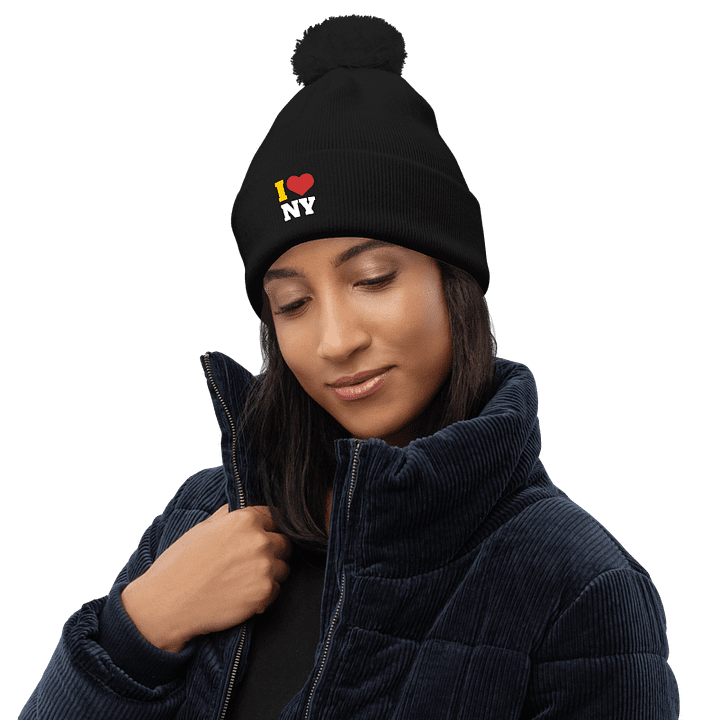 I ❤️ NY Embroidered Pom-Pom Beanie product image (2)
