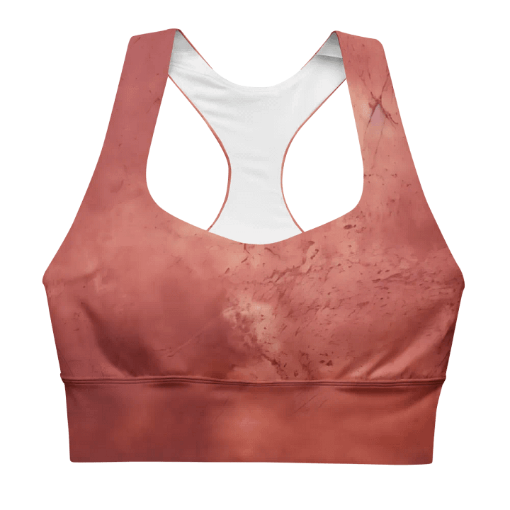 Abstract Grunge intense red Longline Sports Bra product image (2)