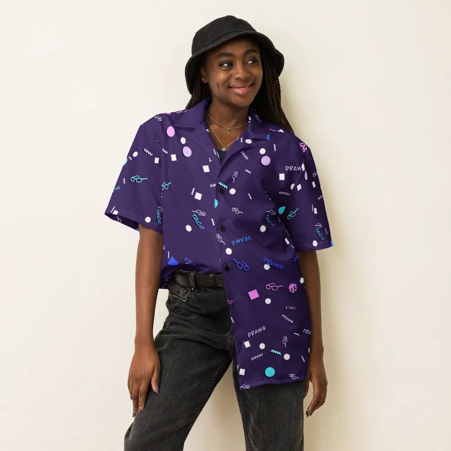 TacoDraws Retro Pattern Button-Up product image (6)