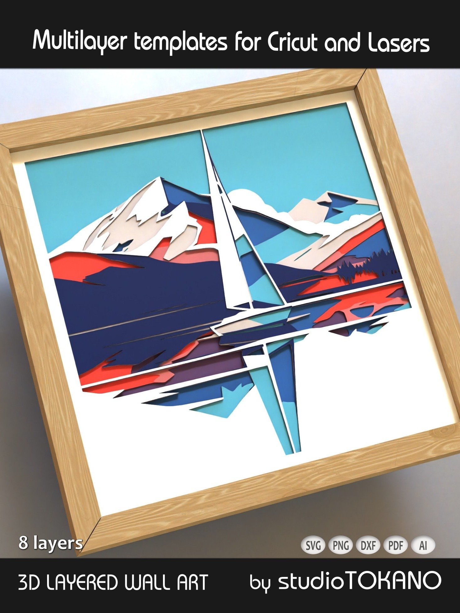 Sailboat 3D Layered SVG product image (4)