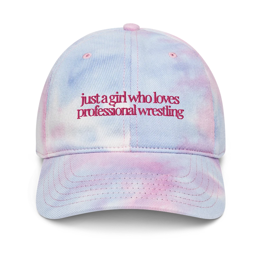 Just A (Wrestling) Girl Embroidered Tie Dye Dad Hat - Pink Font product image (7)