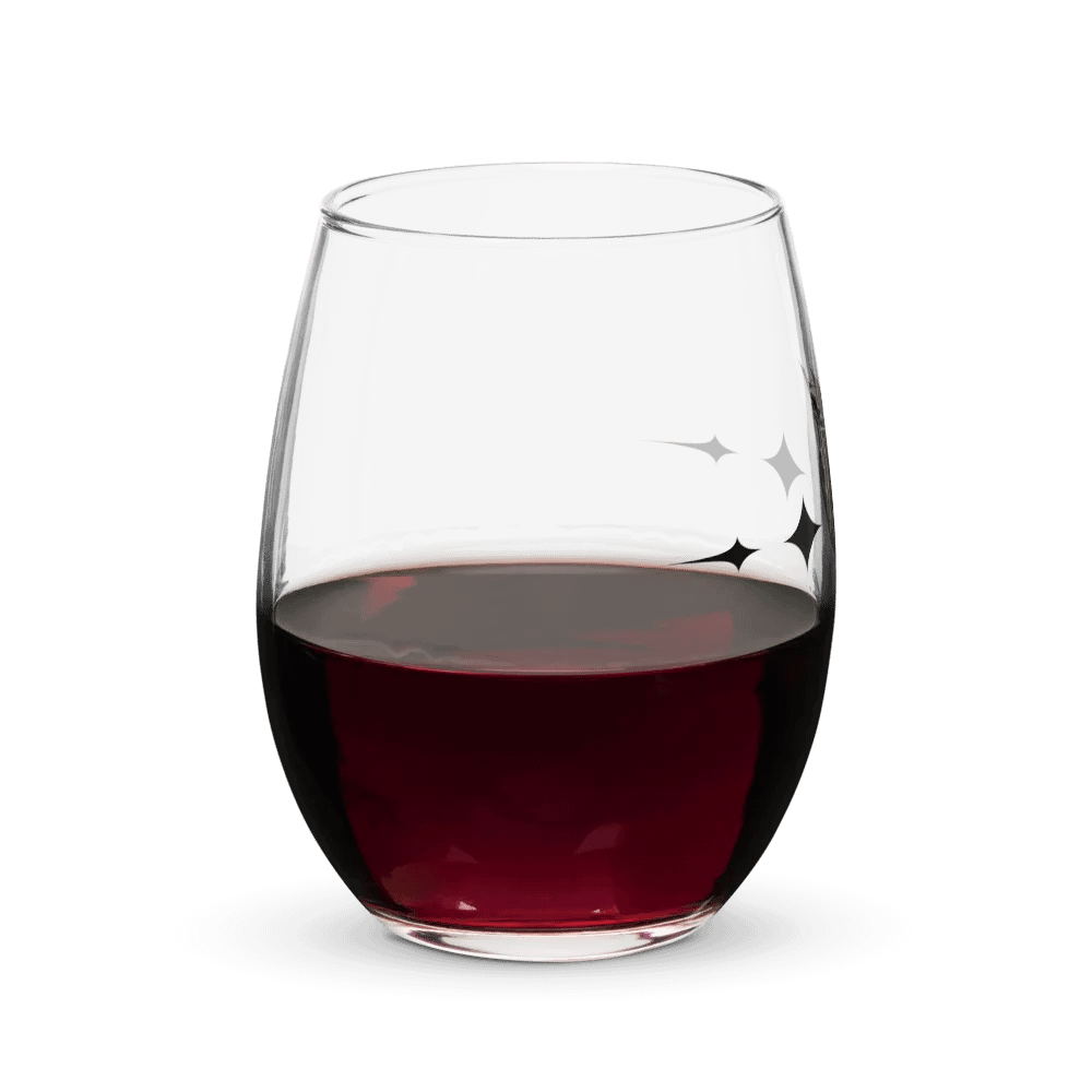 Crowned Apple (Black) ✦ Stemless Wine Glass product image (8)