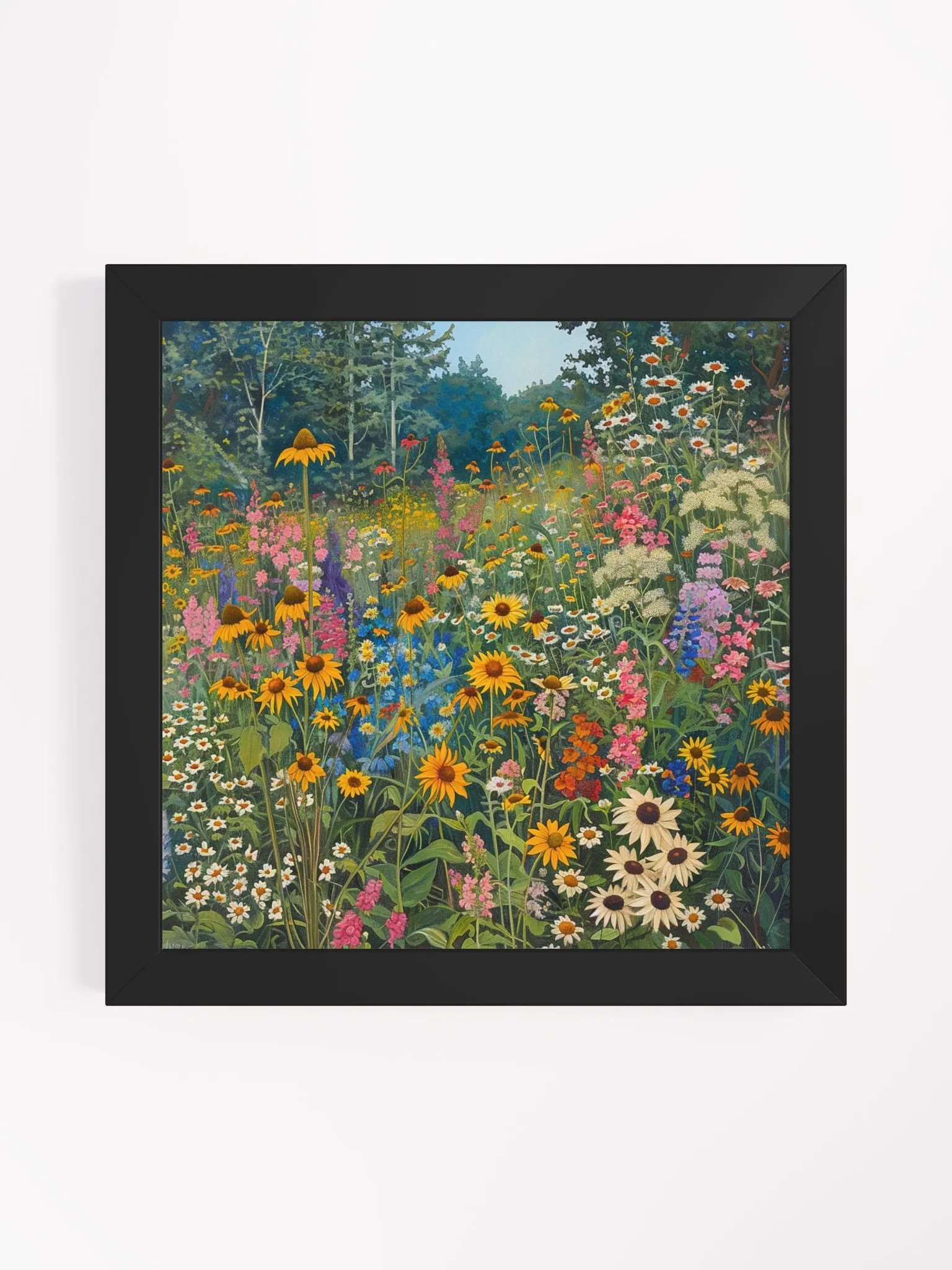 Colorful Spring Wildflowers Watercolor Wall Art product image (1)