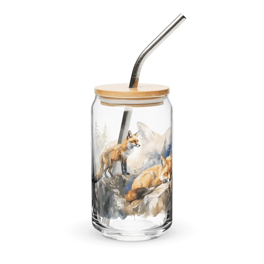 Foxes in the Wild Glass Can Sipper product image (4)