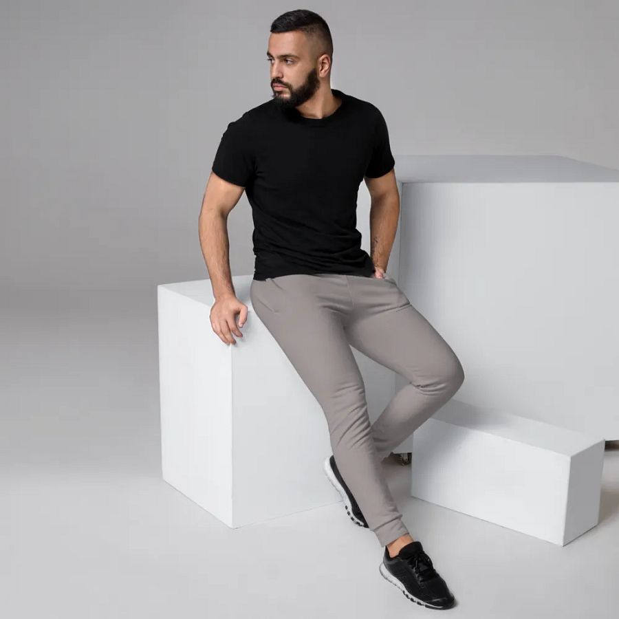 Plain Grey Soft Summer Recycled Polyester Premium Men's Joggers by Treasure Pie product image (3)