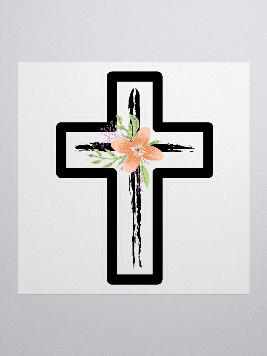 Floral Black Cross With Boarder Sticker product image (2)