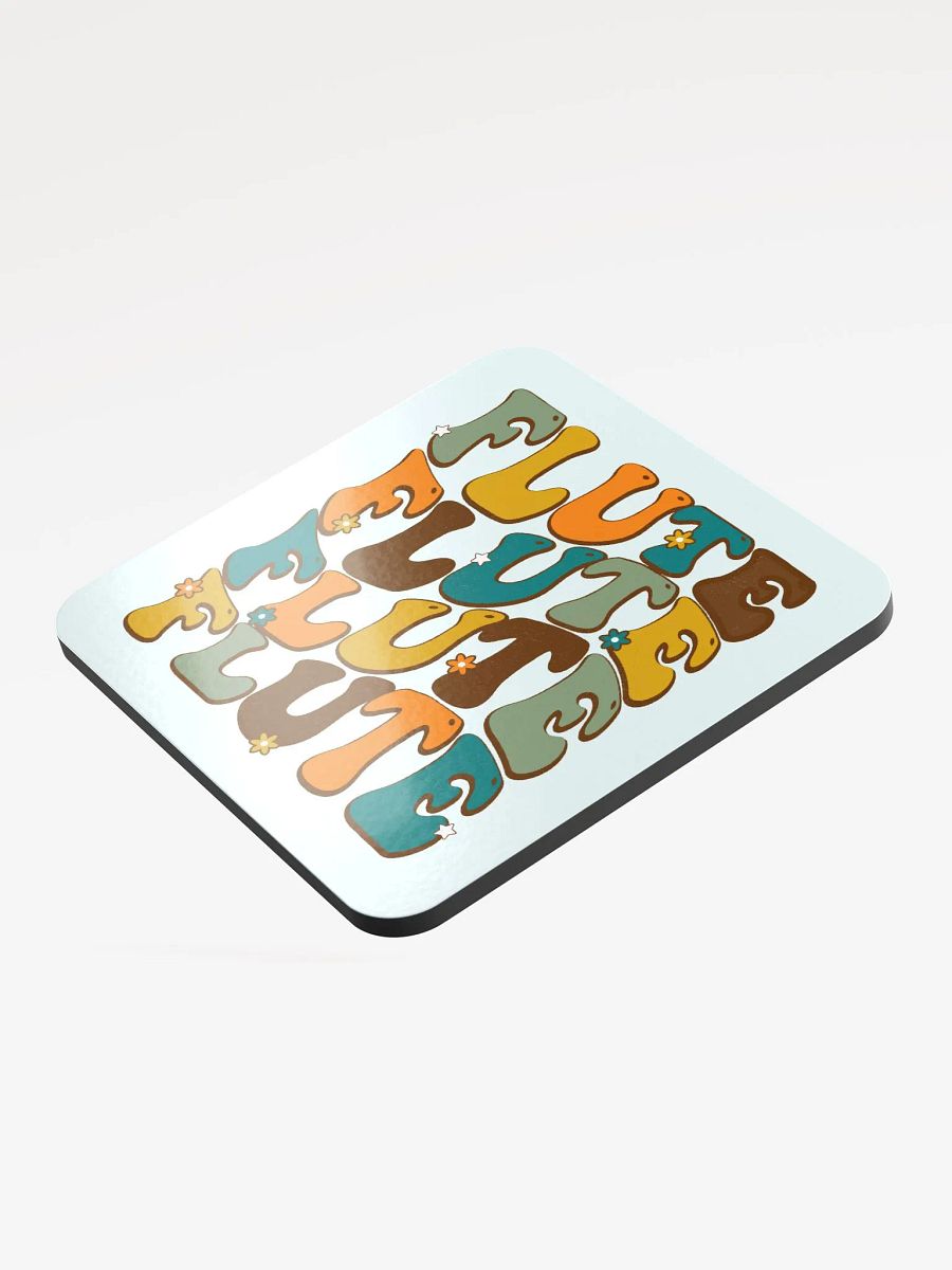 Groovy Wavy Flute Cork Coaster Retro w/Blue/Green Background product image (3)