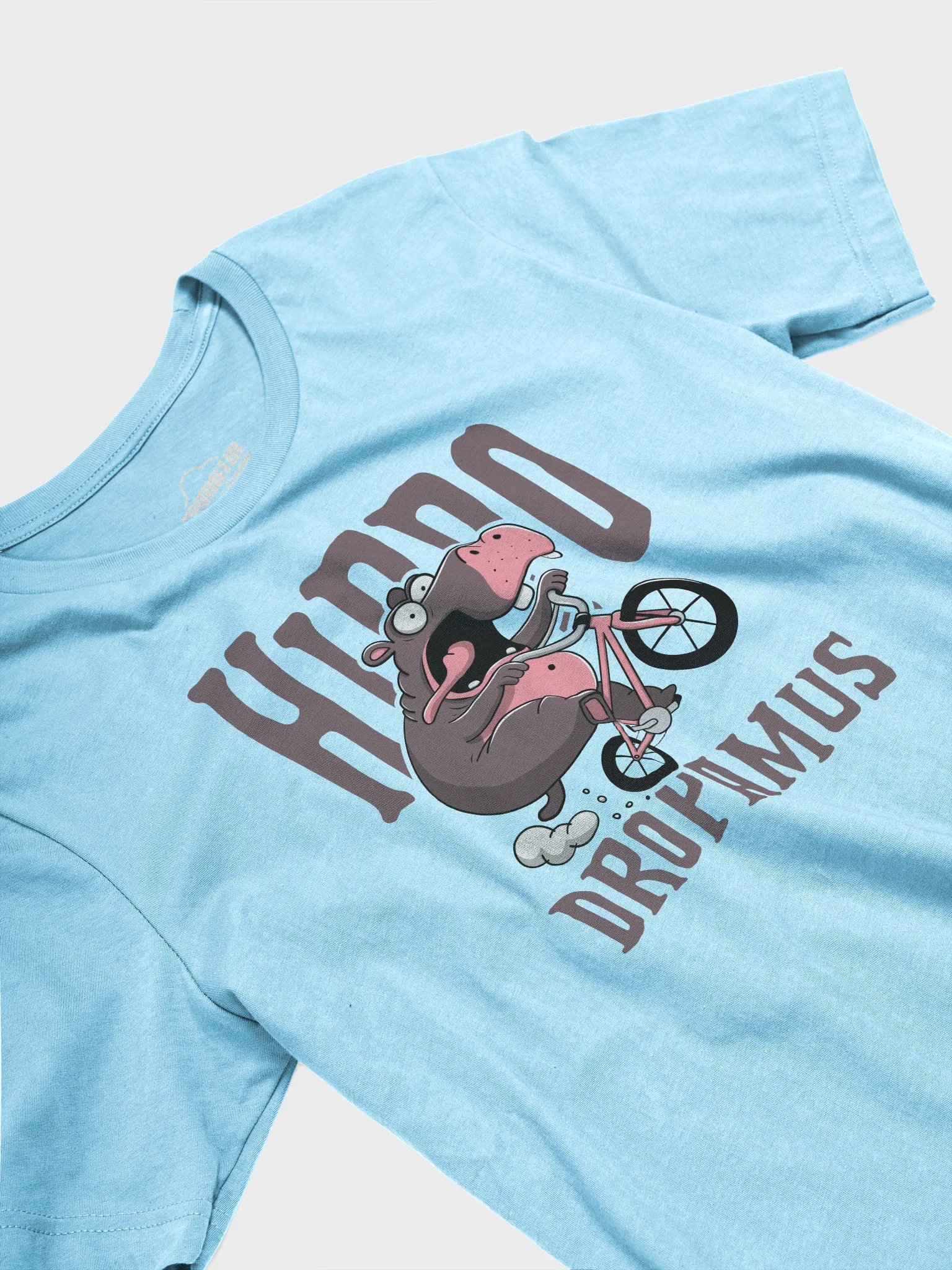 Hippodropamus Funny BMX T-Shirt – Hilarious Cartoon Hippo on BMX Bike | BMX Rider Gift Tee product image (3)