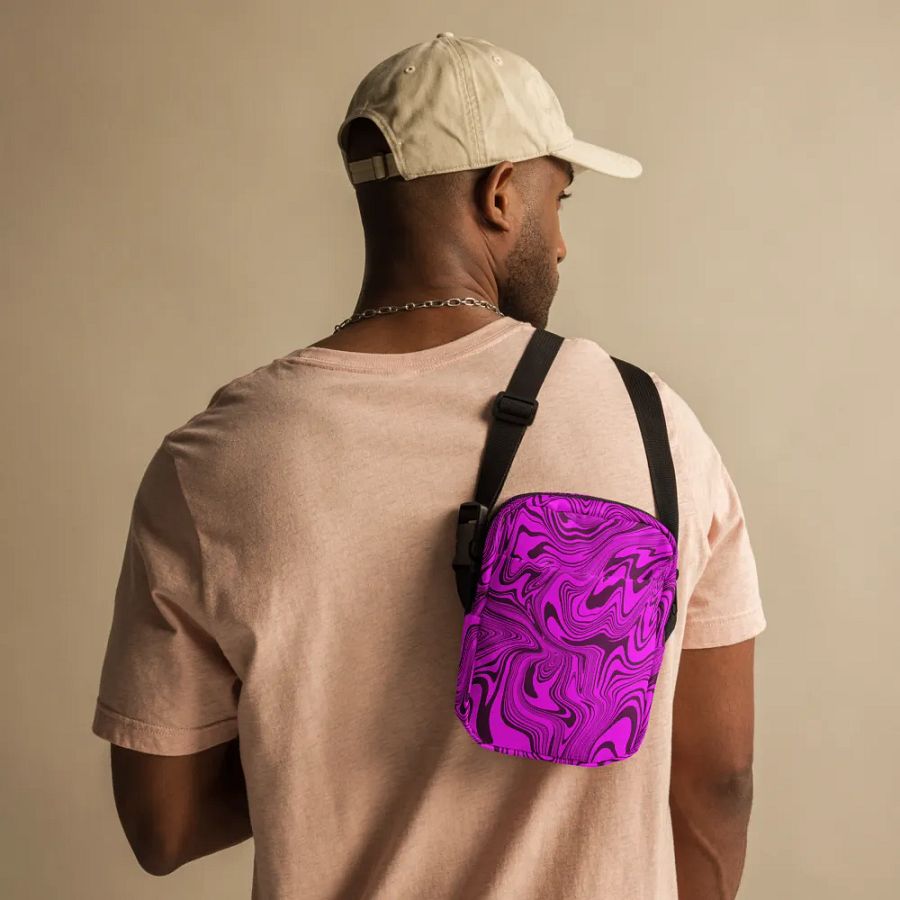 Utility Crossbody Bag - Abstract Purple Swirls product image (12)
