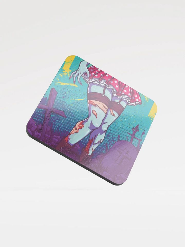 V2 Zombie Pinup Glossed Cork Coaster (Bottom) product image (1)