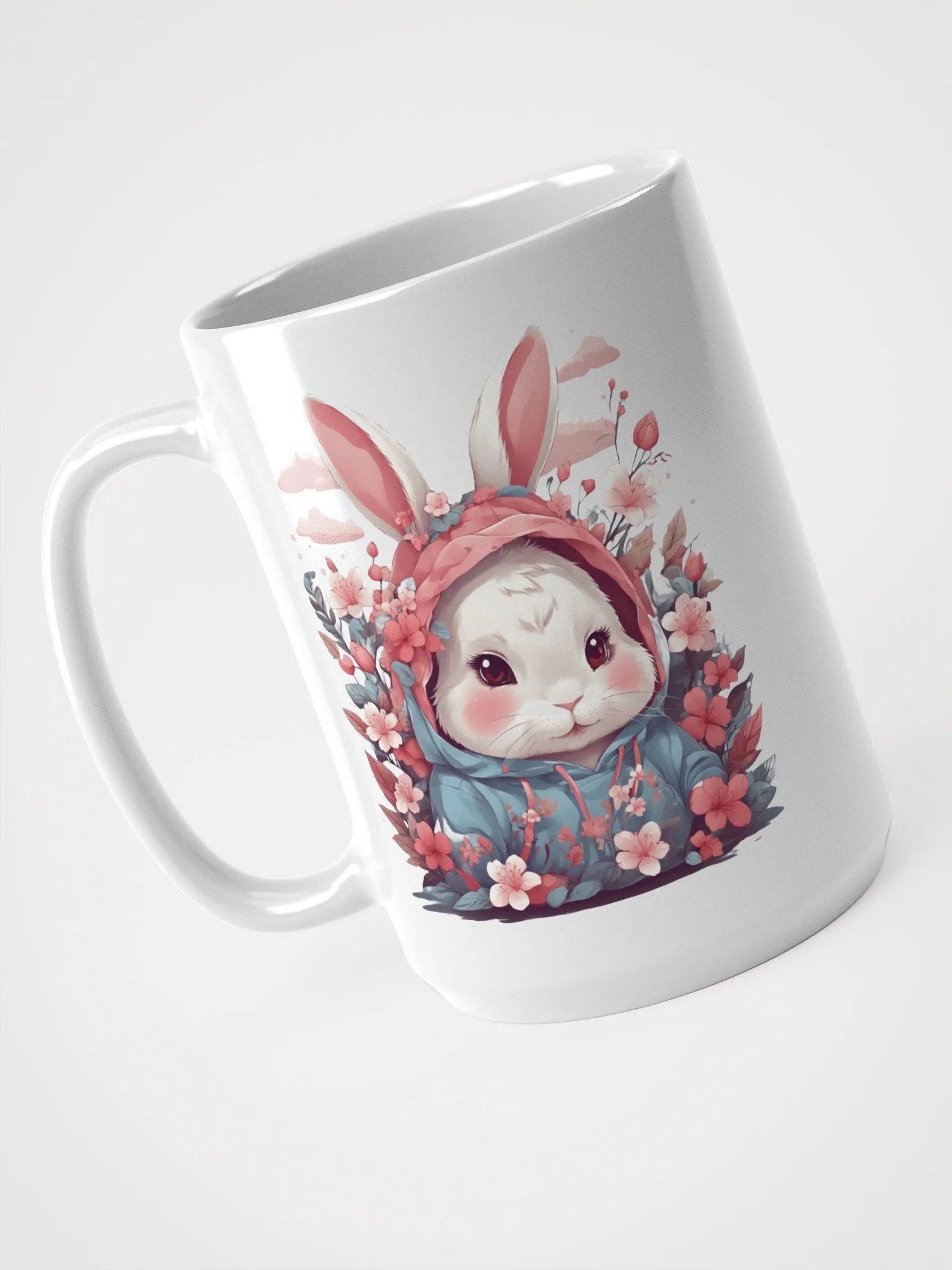 Kawaii Whimsical Bunny Ears Hoodie Mug product image (3)