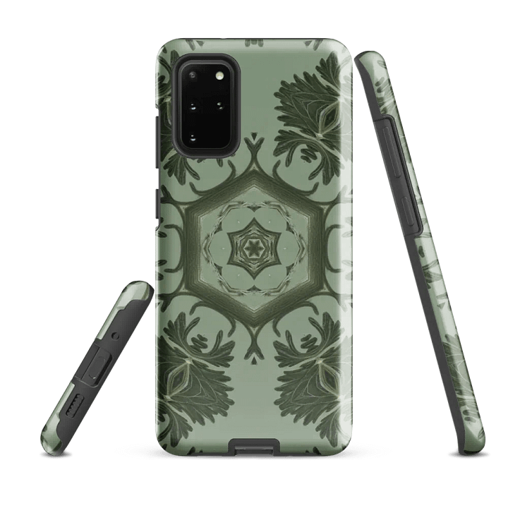 Tough Phone Case for Samsung® - Green Abstract Botanical Hex Geometric Pattern product image (2)