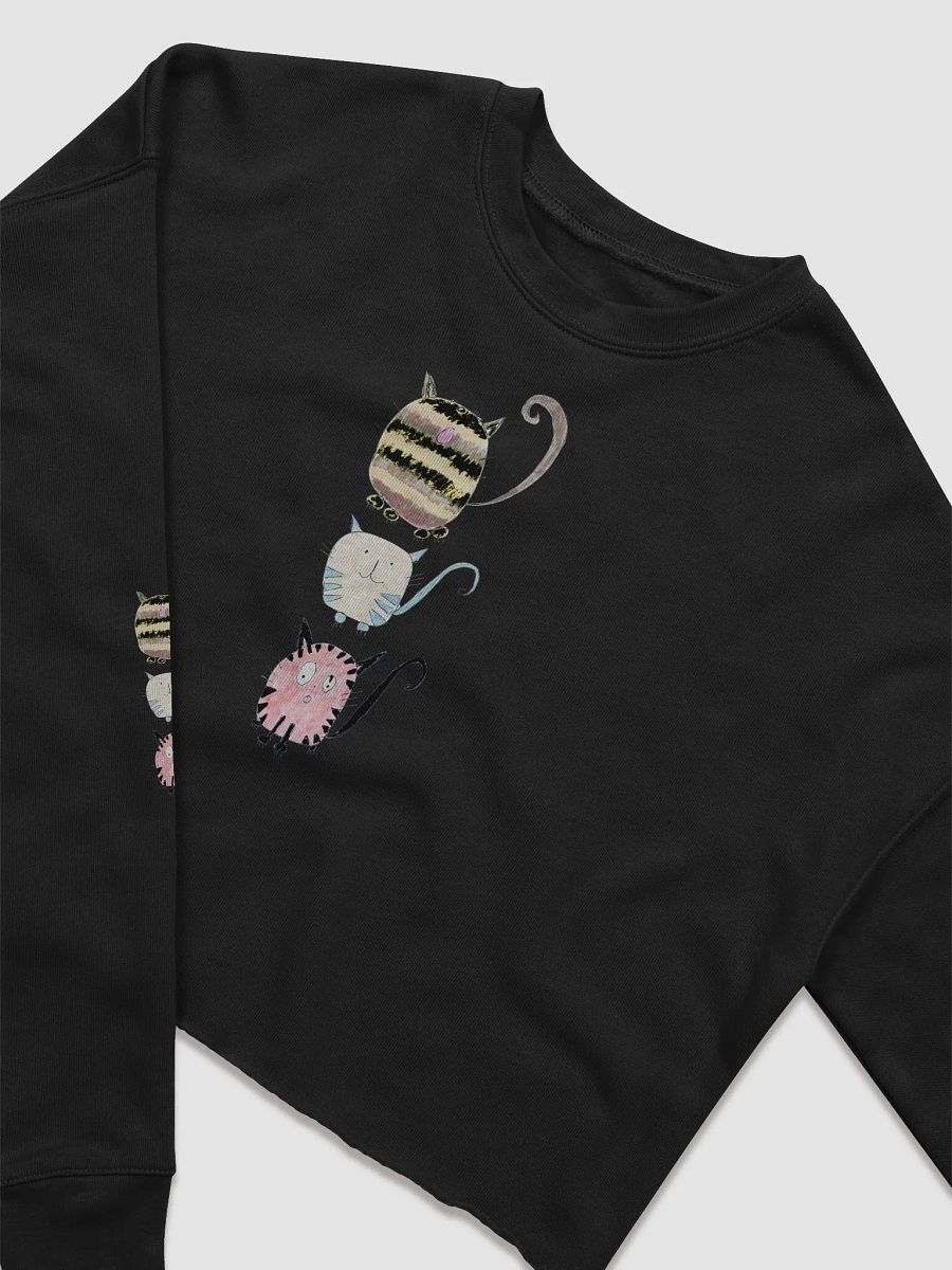 Abstract Quirky Cats In Three Women's Cropped Sweatshirt product image (6)