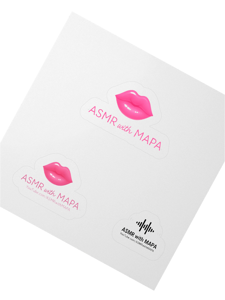 ASMR with MAPA Kiss-Cut Sticker Sheet – Lips & Soundwave Designs with YouTube URL product image (6)