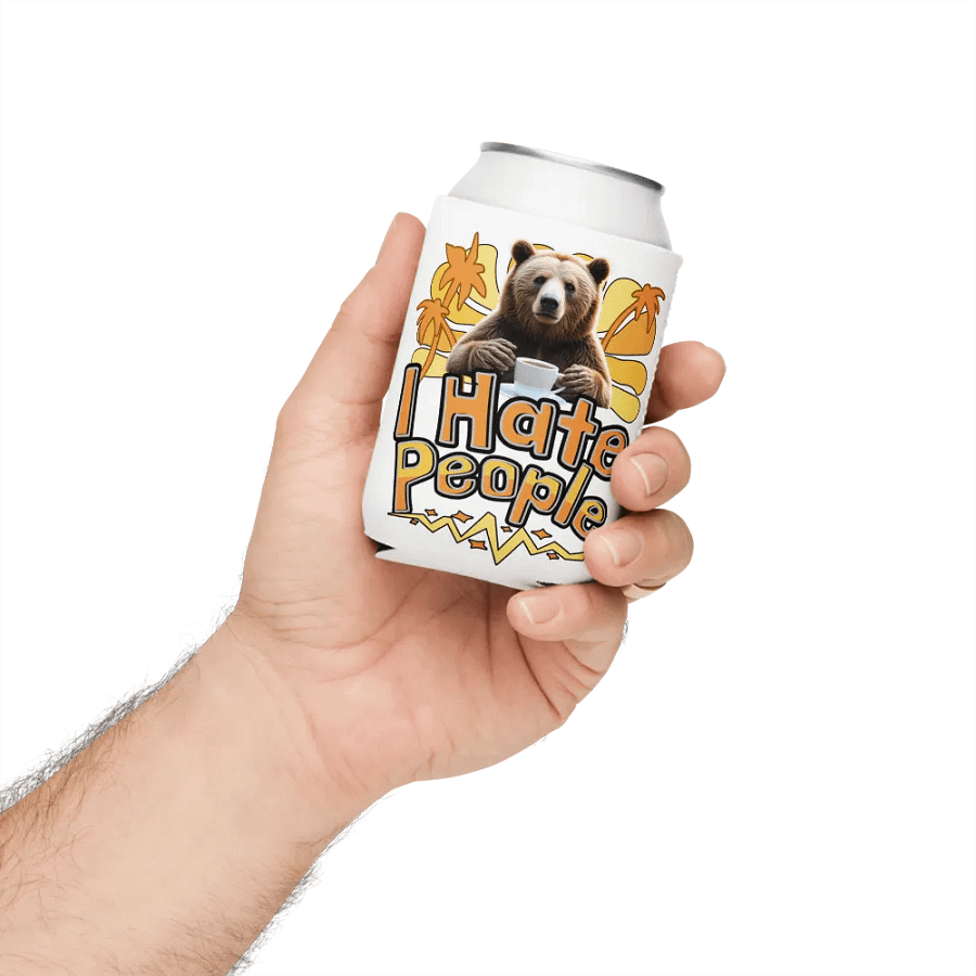 I Hate People Bear Hug Can Cooler product image (4)