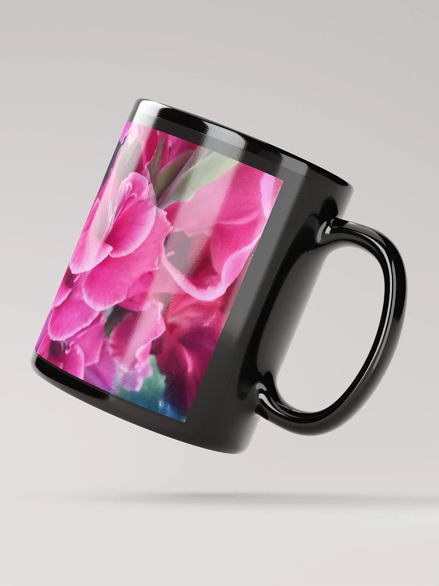 Dark Pink Gladiolas Black Coffee Mug product image (4)