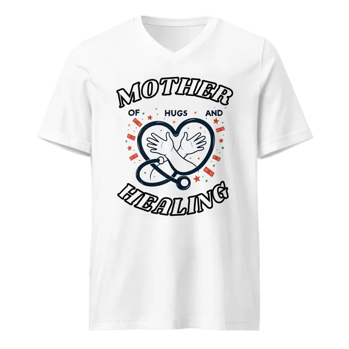 mother of Hugs and healing, Stethoscope v-neck Tee product image (1)
