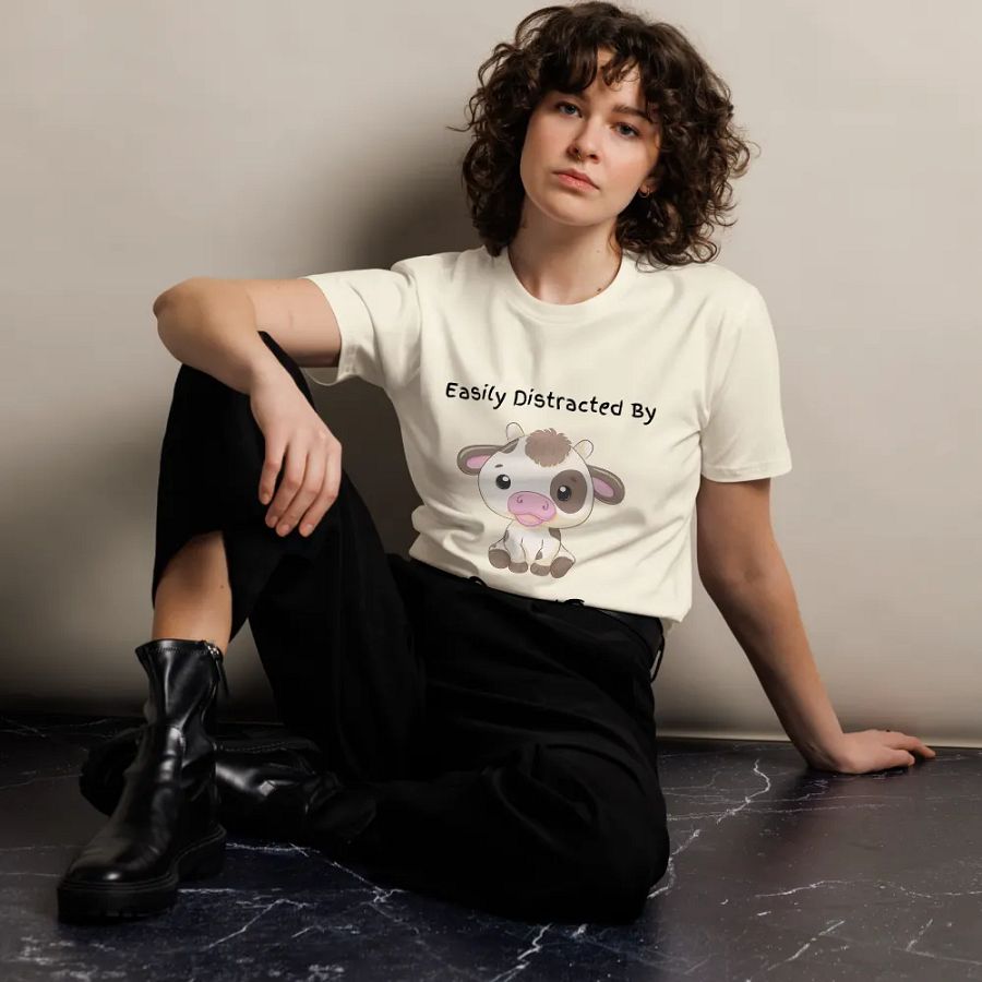 Easily Distracted By Cows Unisex Premium T-Shirt product image (7)