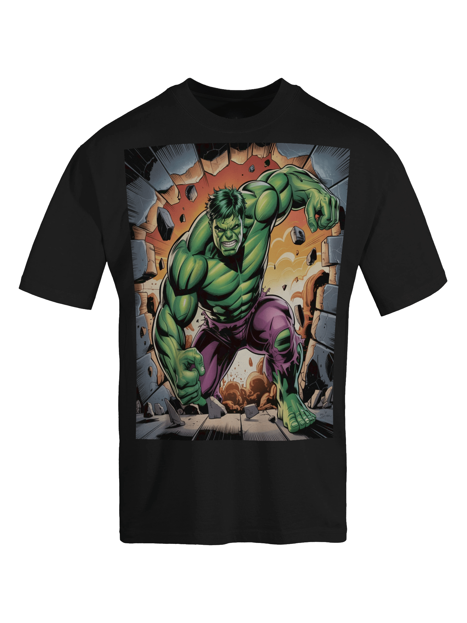 Abyss Assault: Hulk Wall-Rupturing Fury Oversized Faded T-Shirt product image (1)